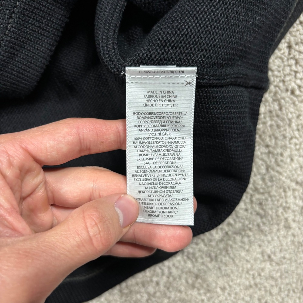 Polo Ralph Lauren Mens Black Cotton Letterman Varsity Cardigan Sweater Size M 67 - Picture 7 of 8